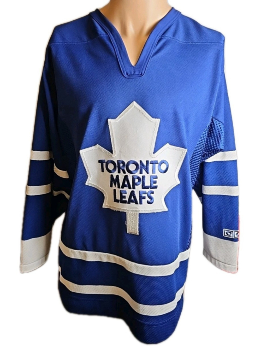 Vtg Toronto Maple Leafs CCM Blue Jersey Hockey NHL Adult Small Made in Canada